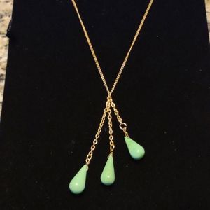 18" necklace with green amazonite dangles